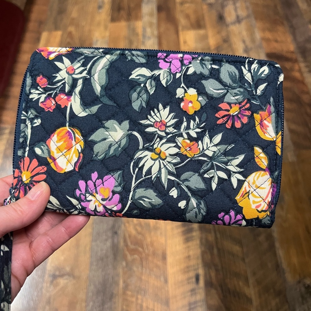 Vera Bradley Navy Floral Quilted Wallet